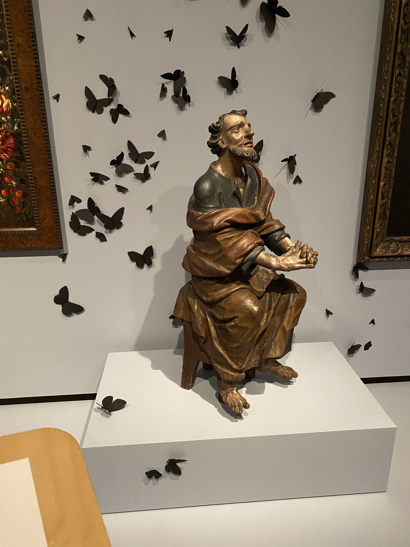 Seated Apostle: Oak carving in polychrome, Artist Unknown, 17th century